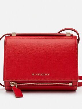 Givenchy Pandora Mini Crossbody Bag Red Leather Authentic